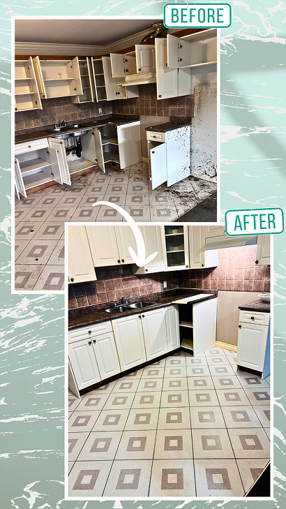Kitchen before & after